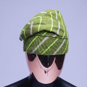 A Lemon Stripped hand knitted Yoruba traditional hat/Fila.